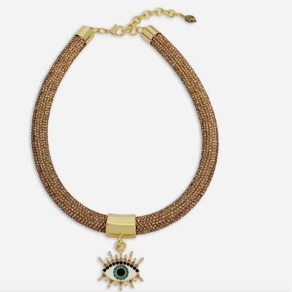 NEW KURT GEIGER LONDON Evil Eye Pendant Collar Rope Necklace & earrings set - Picture 4 of 8